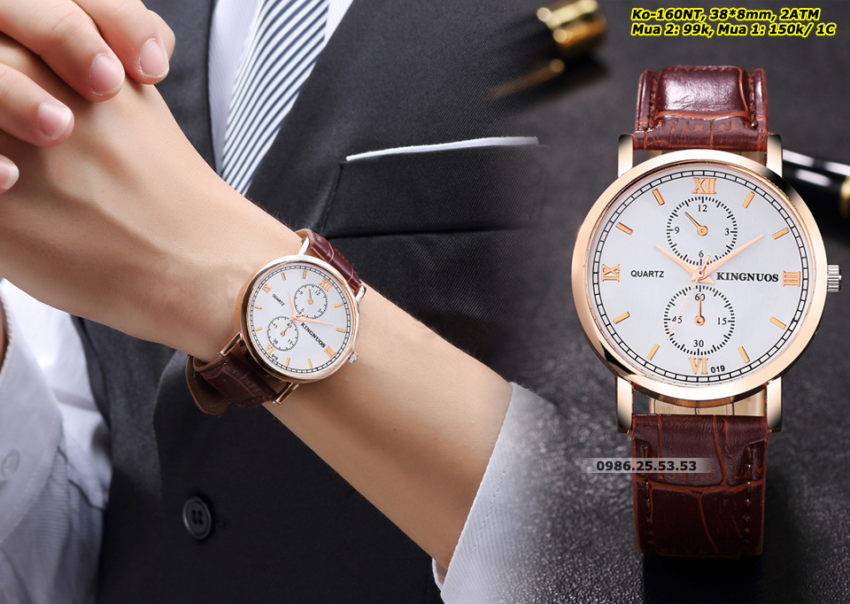 Đồng hồ Nam dây da màu Trắng trẻ trung thanh lịch 99k2