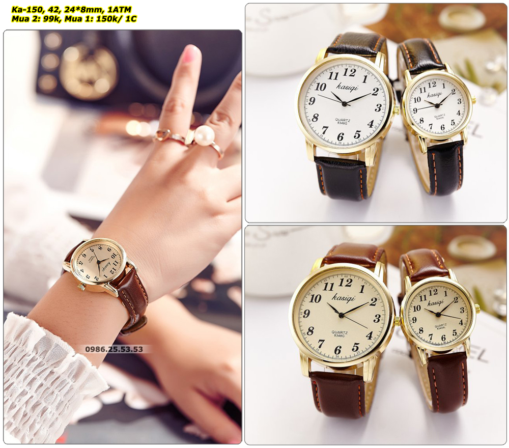Đồng hồ Nam dây da màu Trắng trẻ trung thanh lịch 99k1